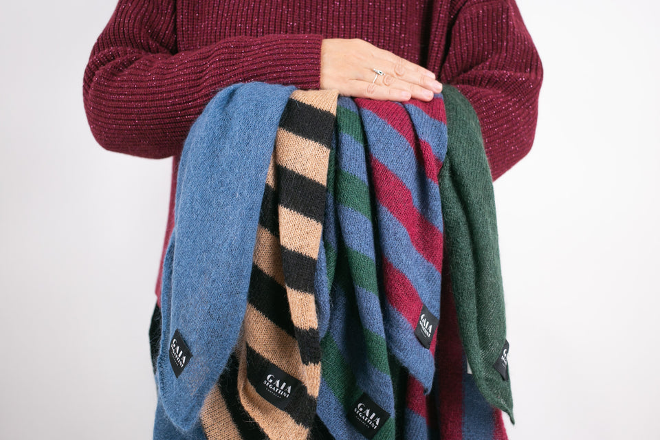 Sciarpa cashmere per uomo donna a righe Sciarpa cashmere per uomo donna a righe