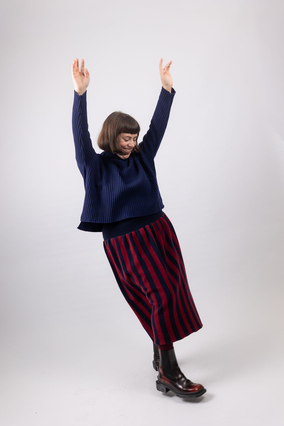 Zebra - gonna rigata navy vino