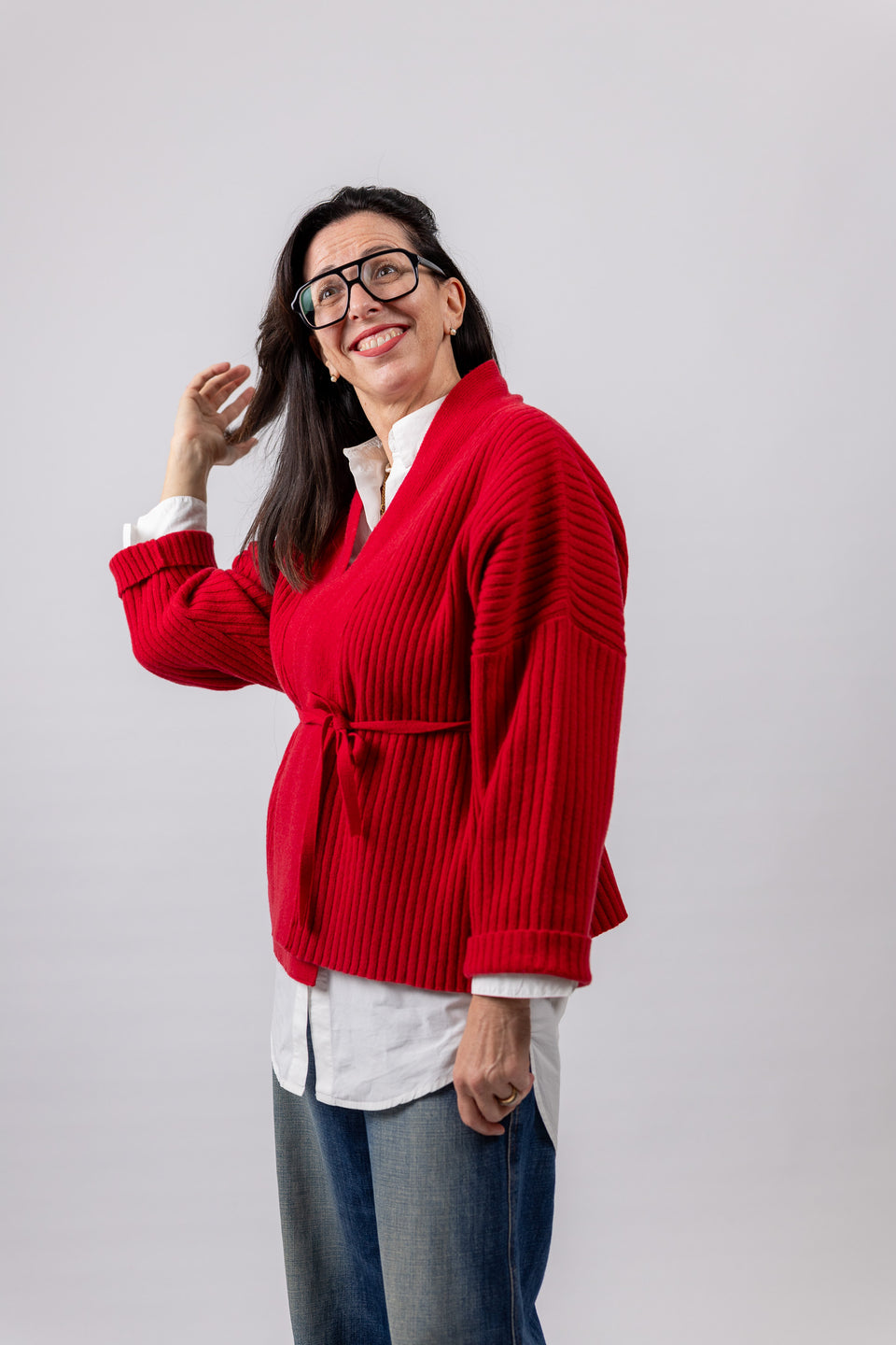 friend cardigan - cherry 