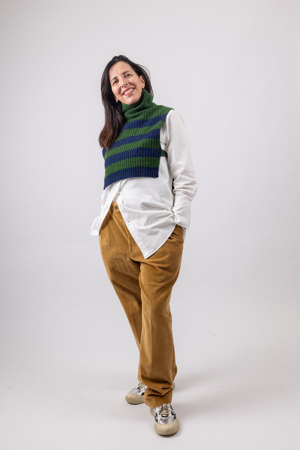little friend - striped forest denim
