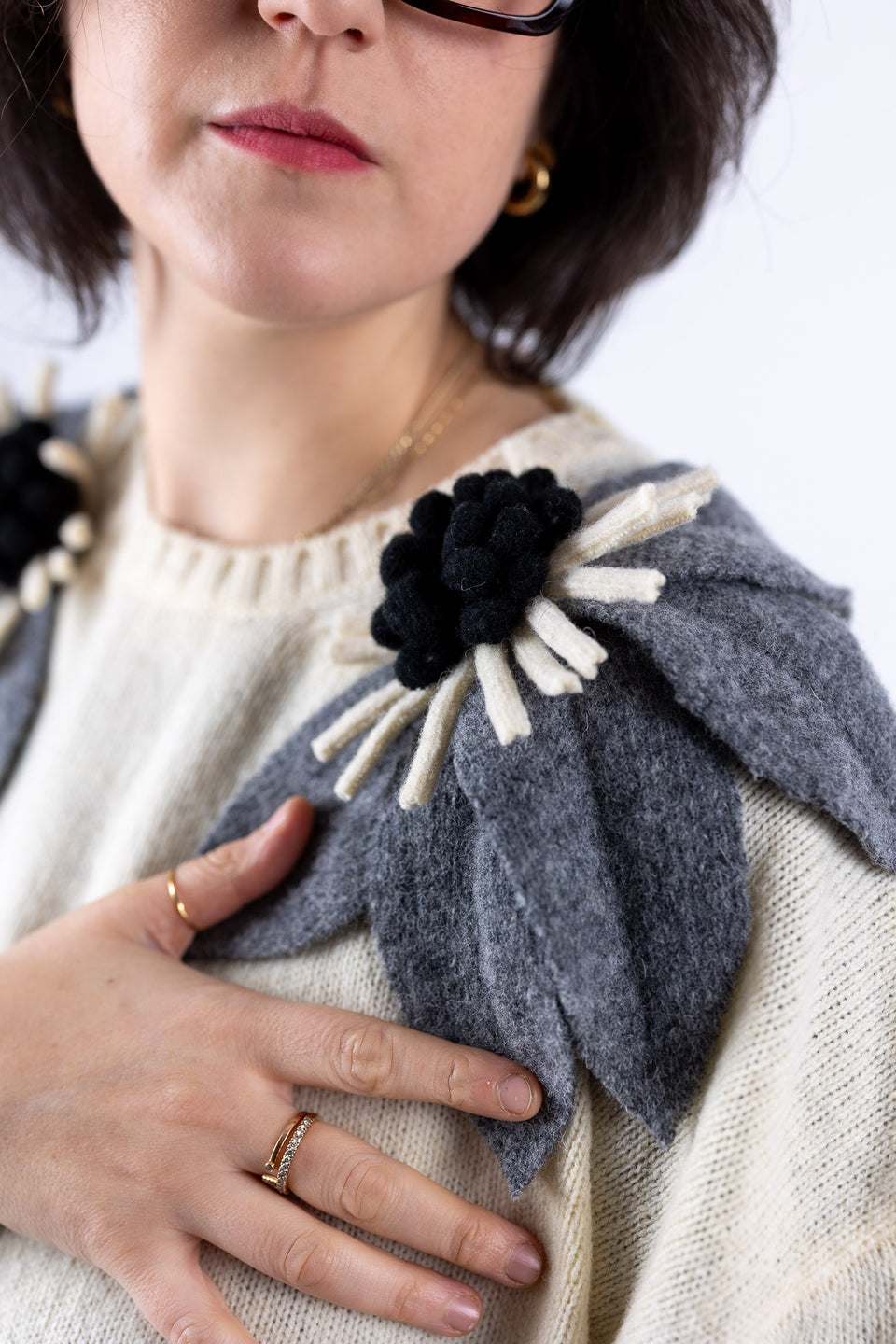 Bloom - latte fiore grigio mélange e b/n