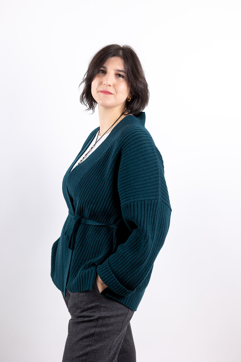 friend cardigan - aubergine 