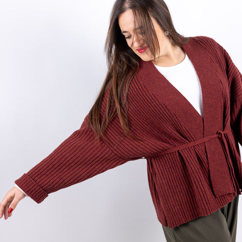 friend cardigan - terracotta