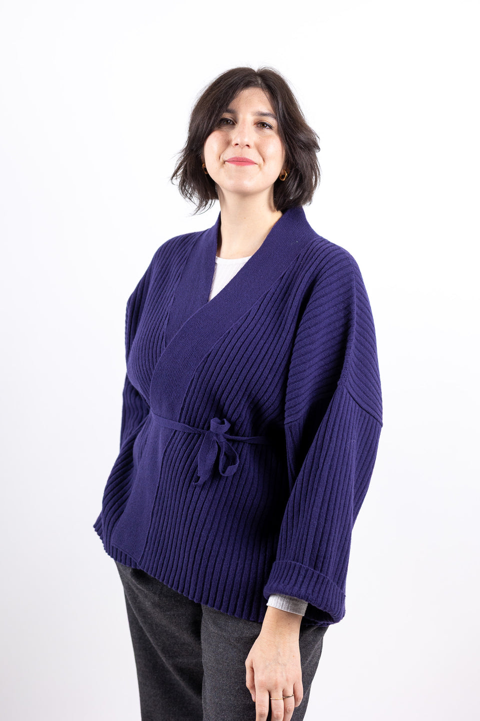 friend cardigan - aubergine 