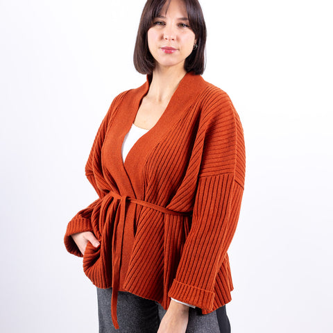 friend cardigan - terracotta