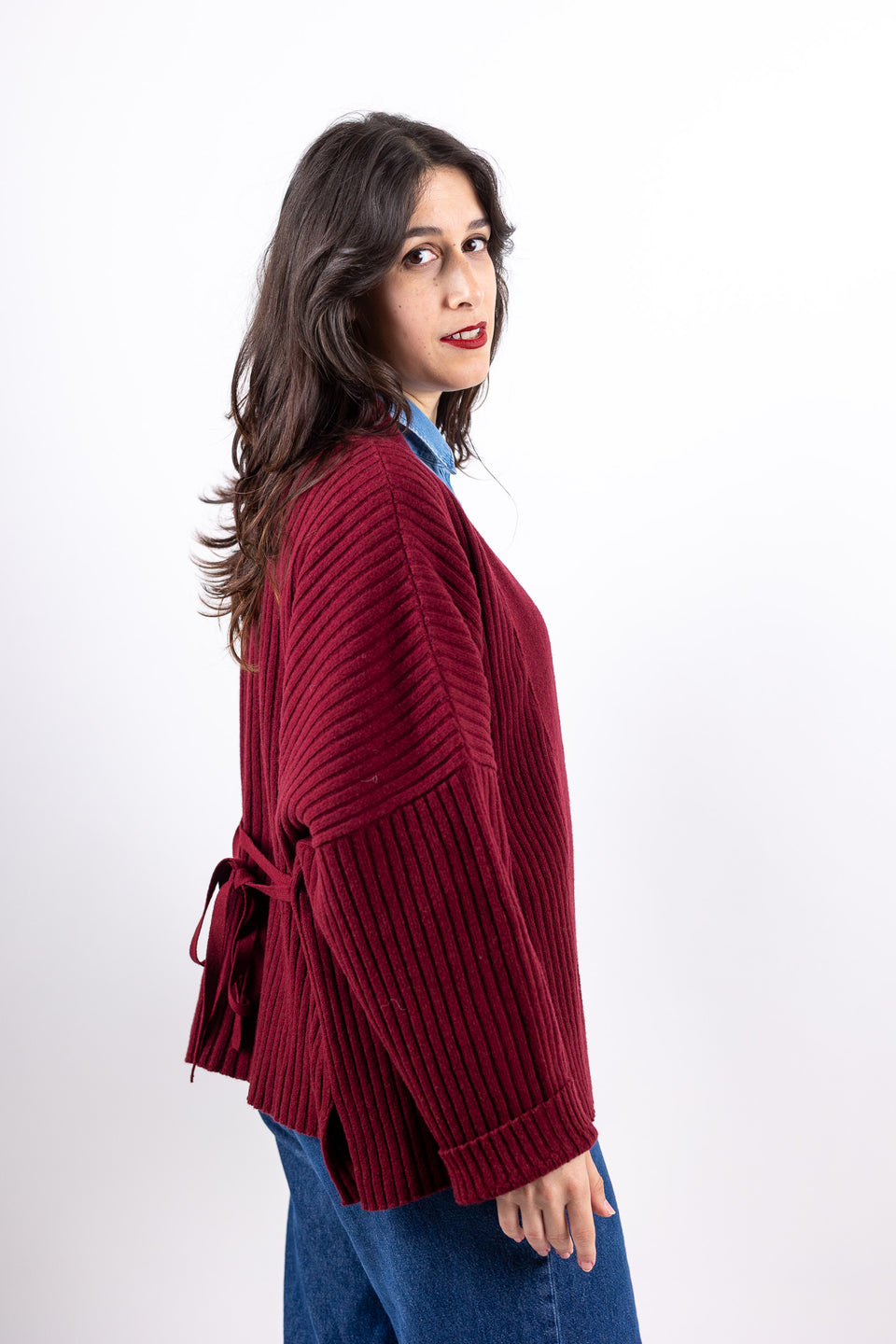 friend cardigan - wine 