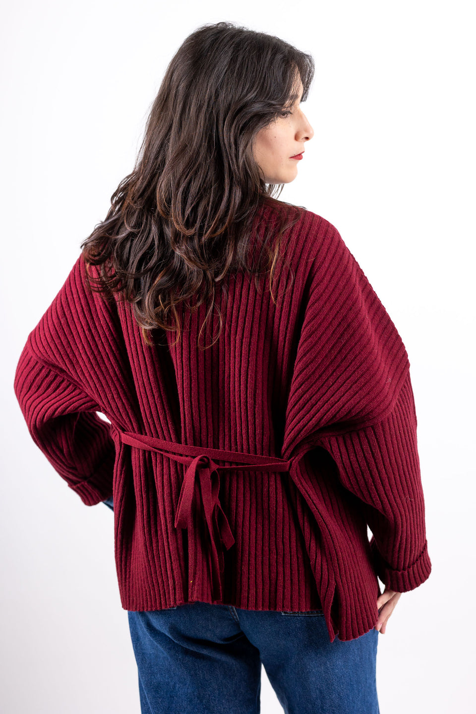 friend cardigan - wine 