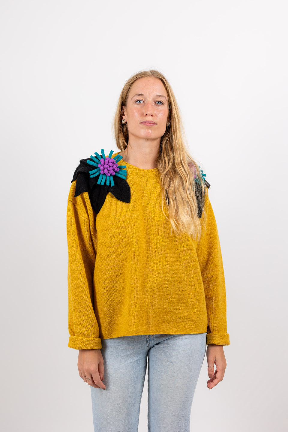 Bloom - girasole fiore nero, smeraldo e glicine