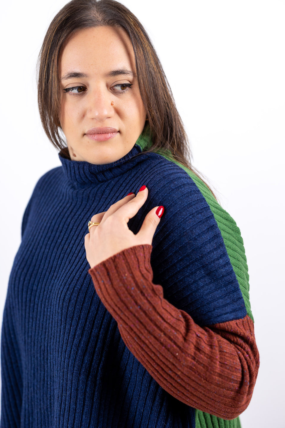 Friend limited - denim, oliva e terracotta tweed