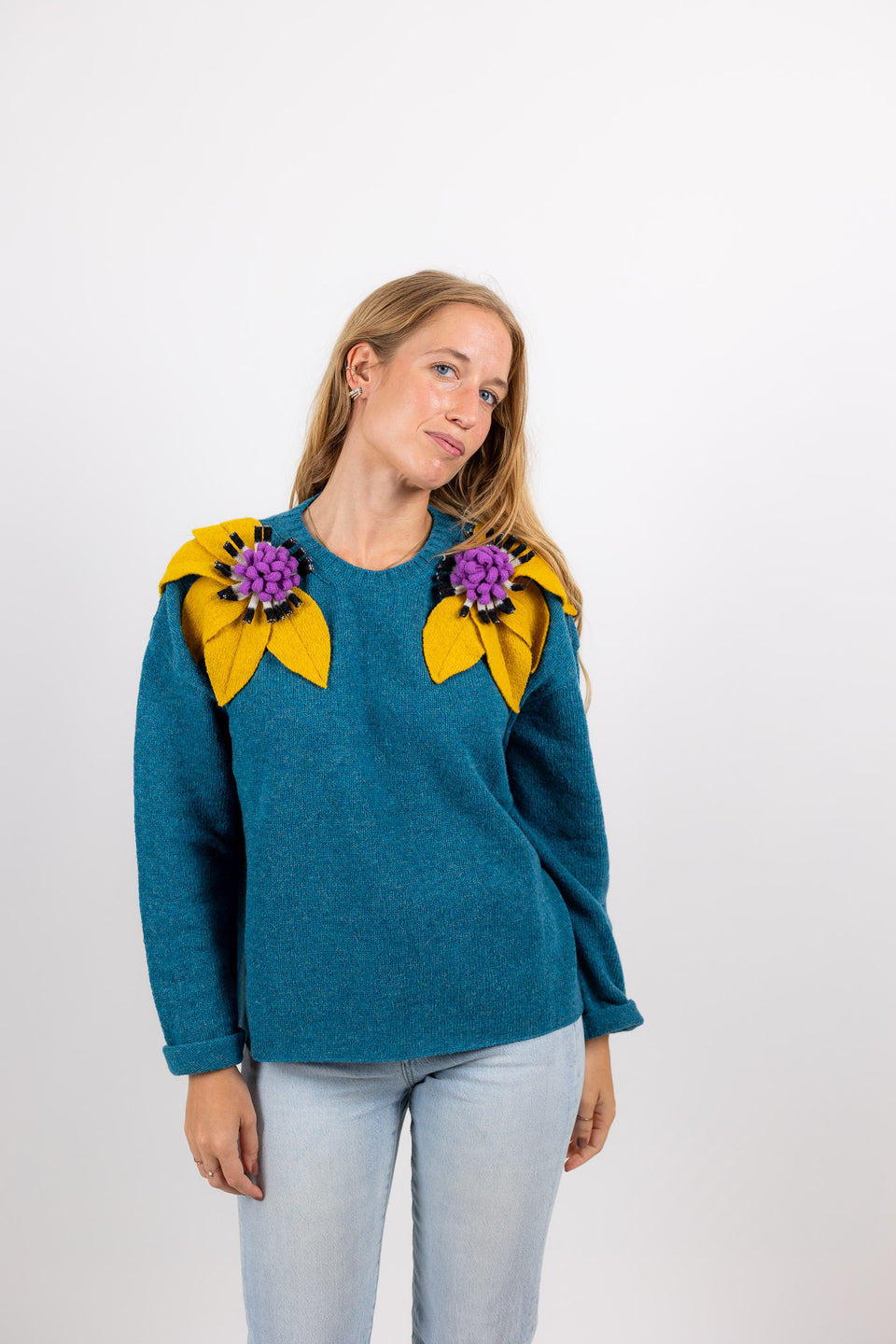 Bloom - pavone fiore girasole, b/n e glicine