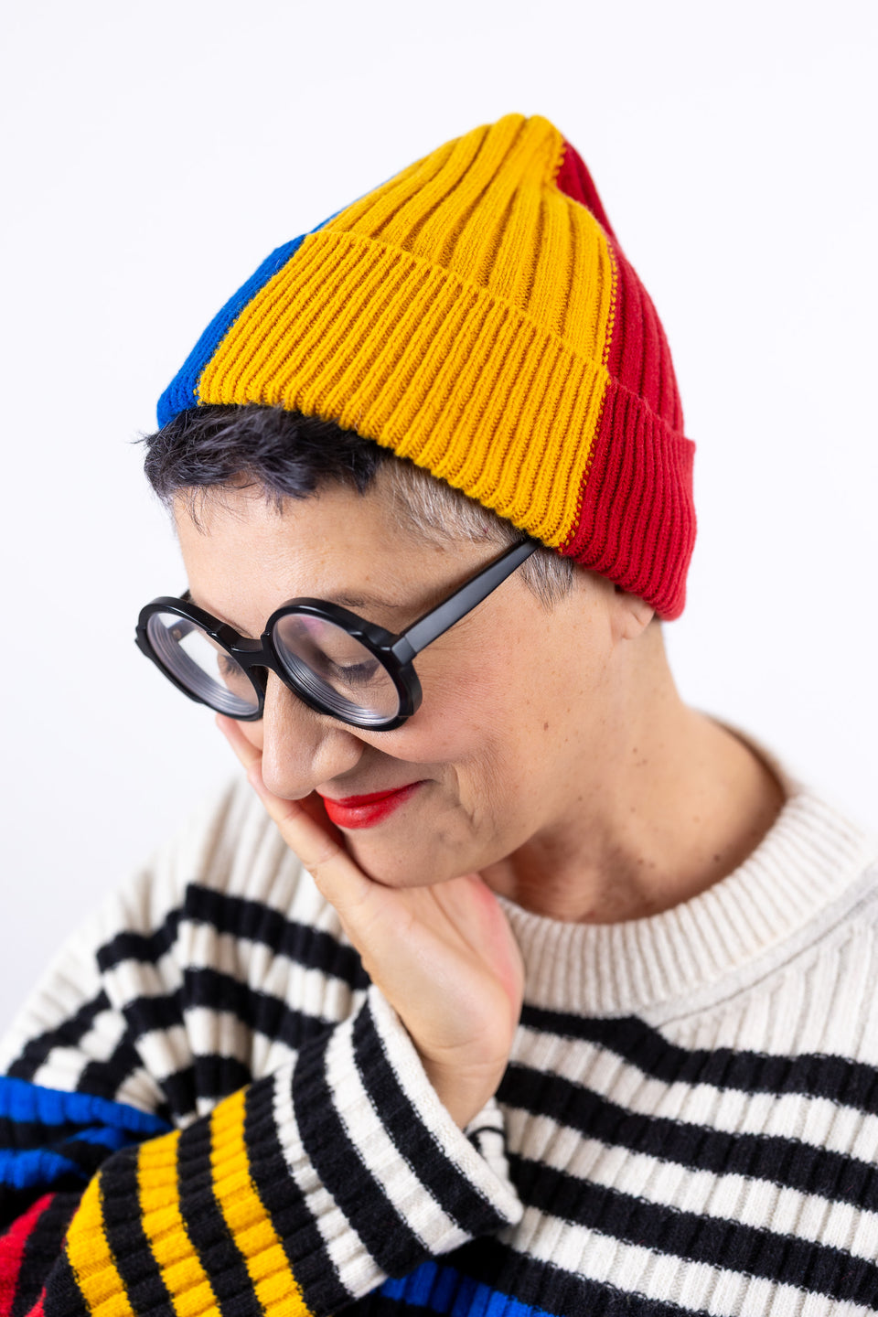 Mondrian hat - mohair multicolor