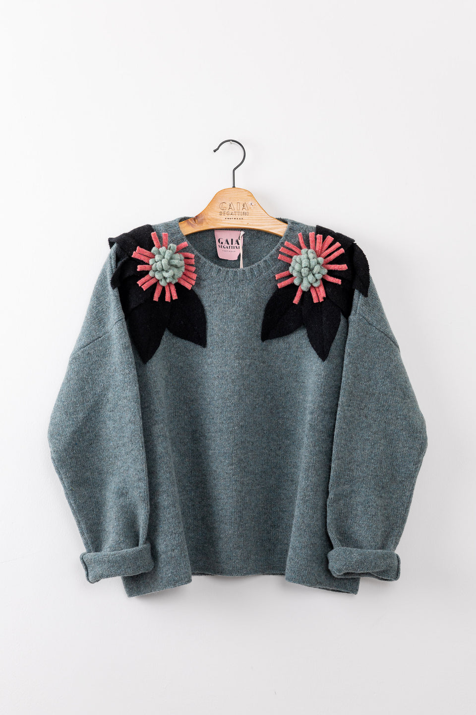 Bloom - vintage denim fiore nero, bubblegum mentina
