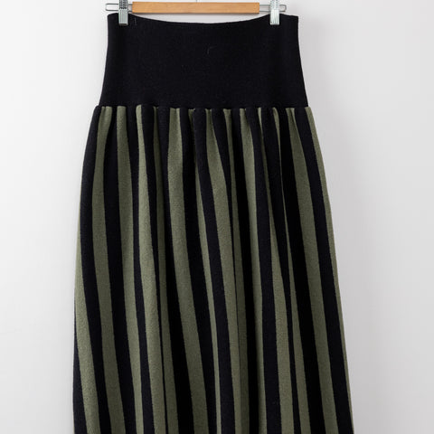 Zebra - gonna rigata nero oliva