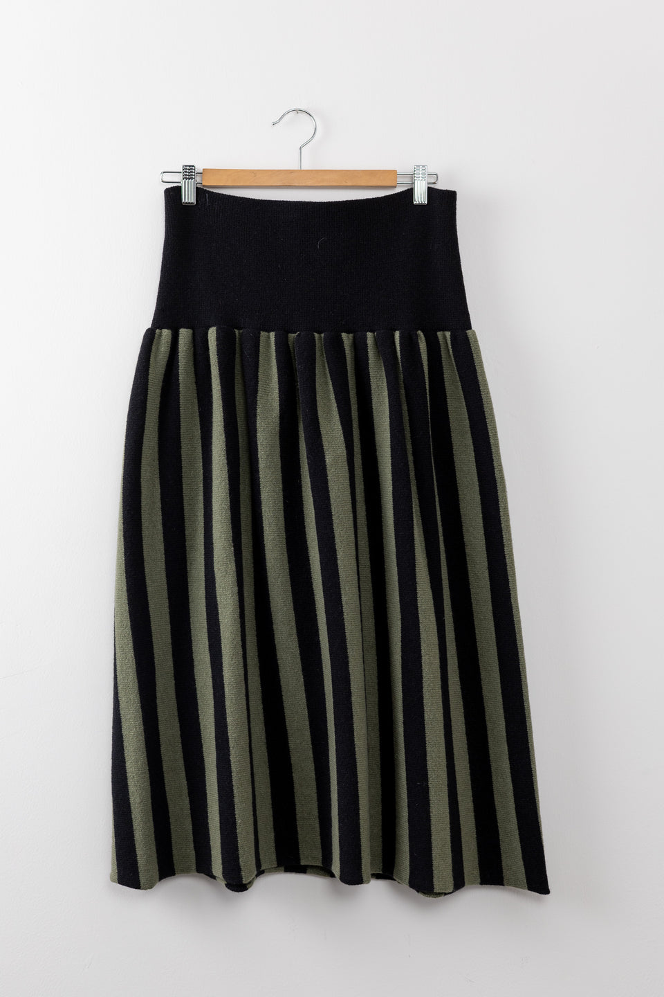 Zebra - gonna rigata nero oliva