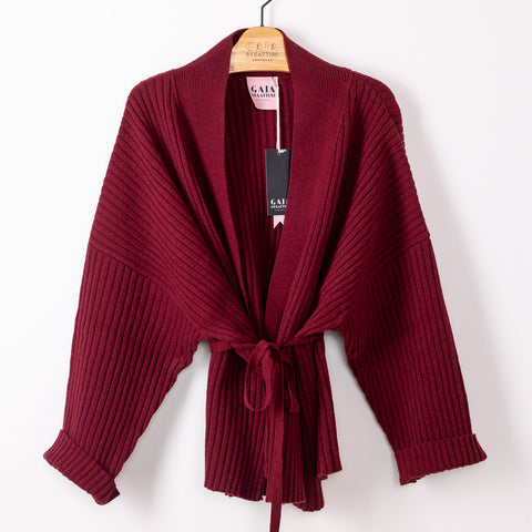 friend cardigan - wine 