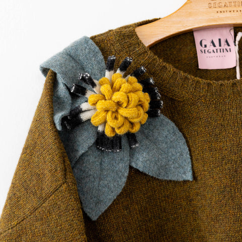 Bloom - oliva fiore vintage denim, b/n e girasole