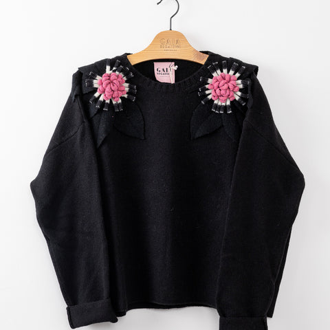 Bloom - nero fiore nero, bianco e pink