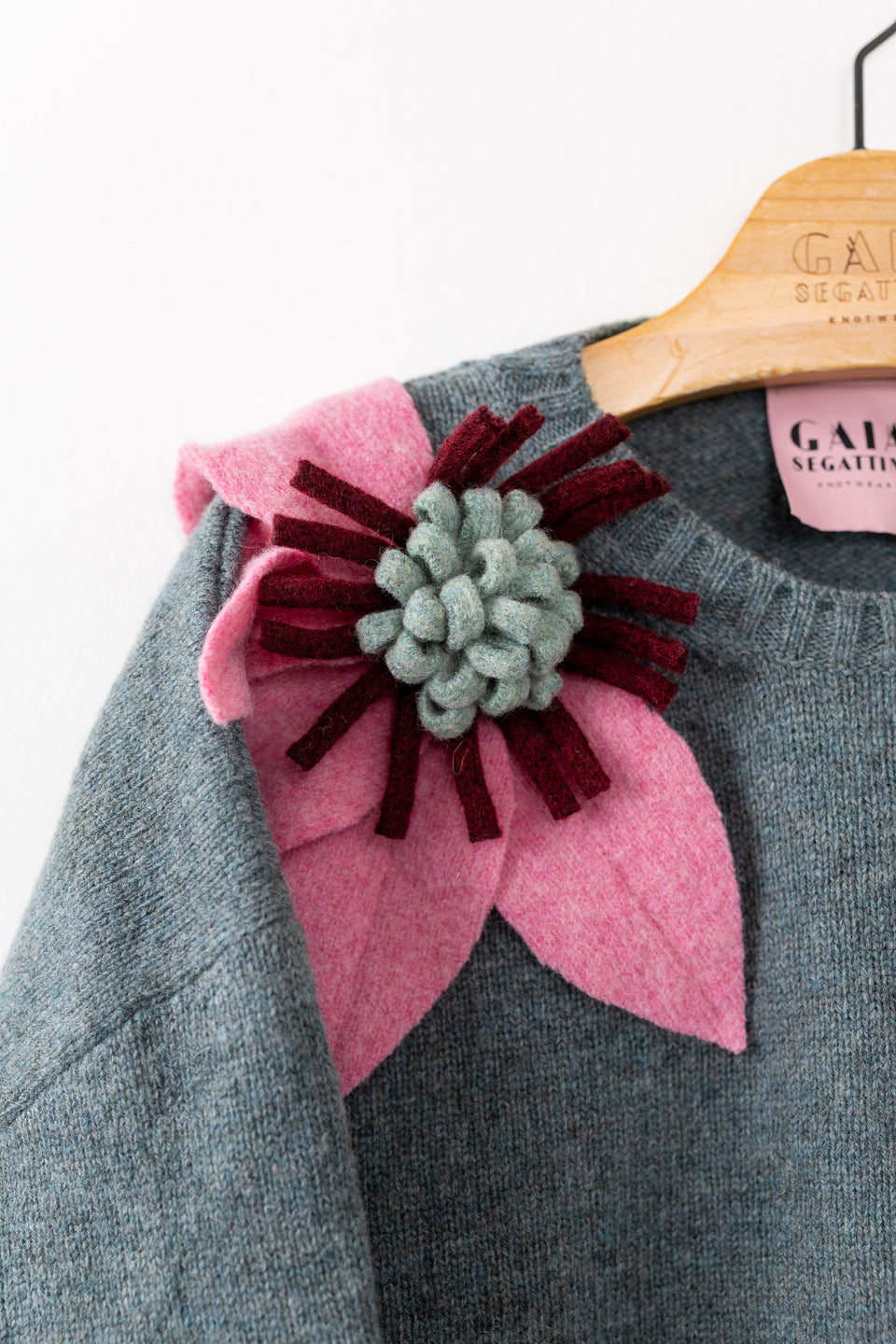 Bloom - vintage denim fiore bubblegum, vino e mentina